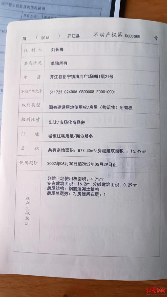 门面房房产证样本图片